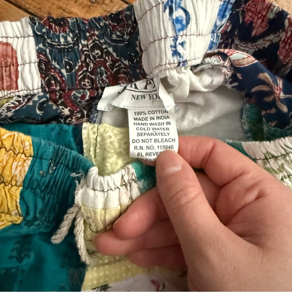 Multicolor Patchwork Women's Pants Size S 100% Co… - image 7